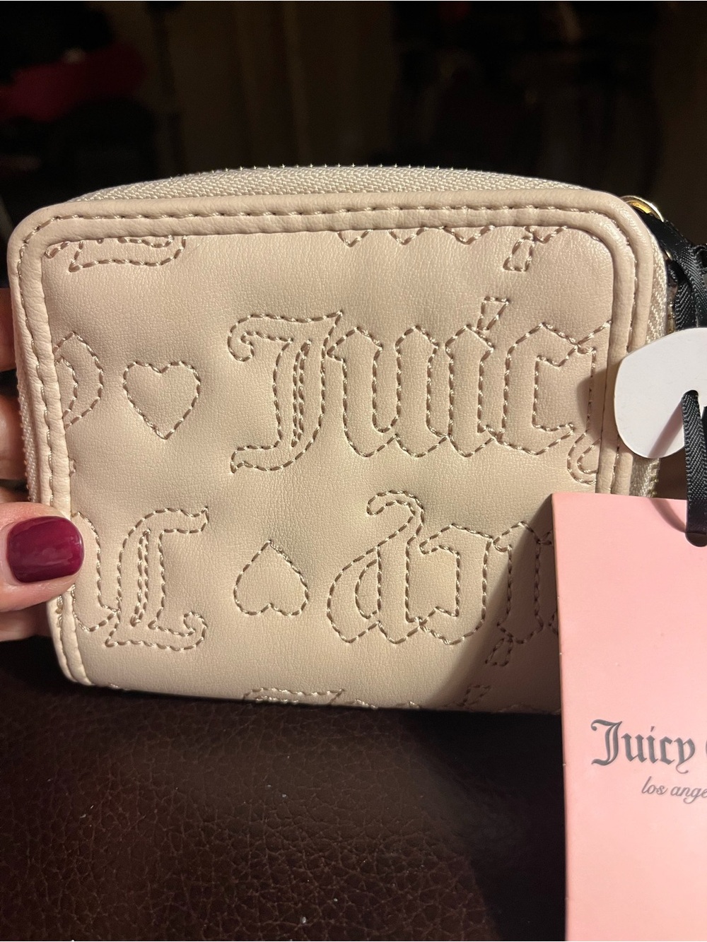 NWT Juicy Couture Cafe Emboss String of Pearls Shoulder Handbag And Wallet - Picture 6 of 8